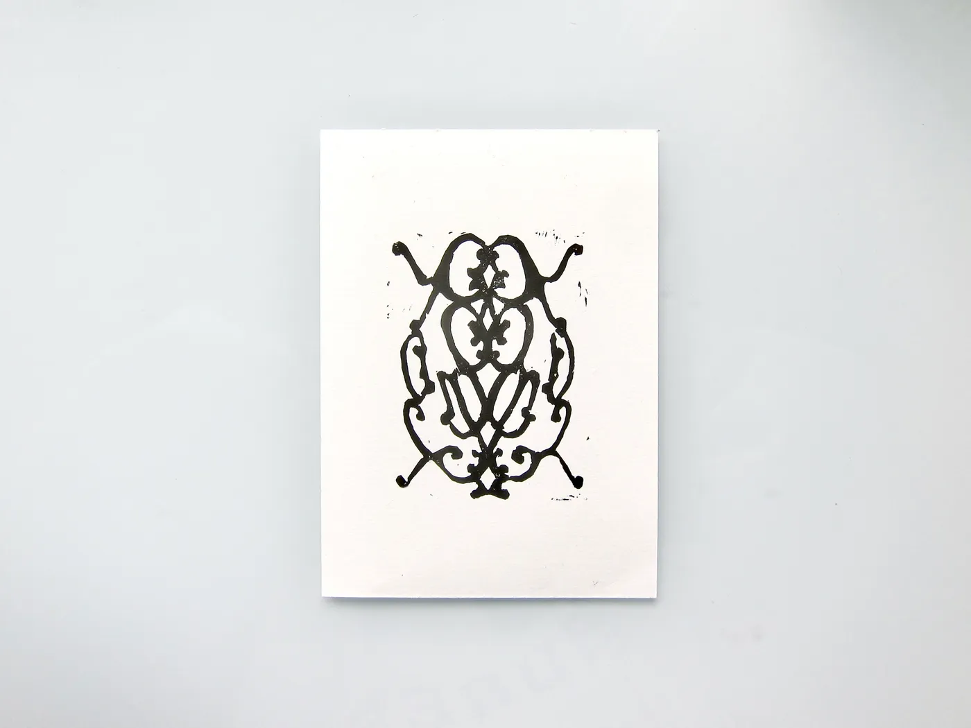 Bug linocut print