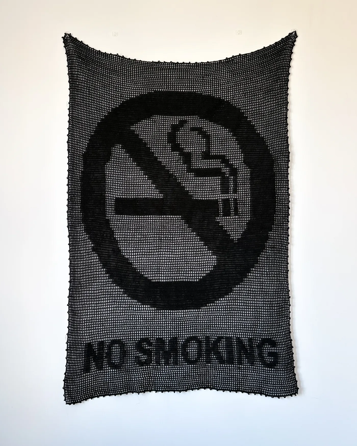Crochet No Smoking wall hanging